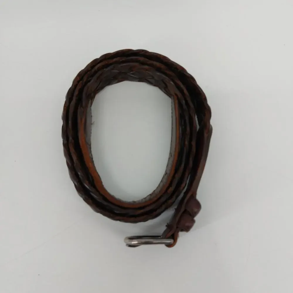 Coach Men's Size 40 Brown Leather Belt Casual Braided Weaved